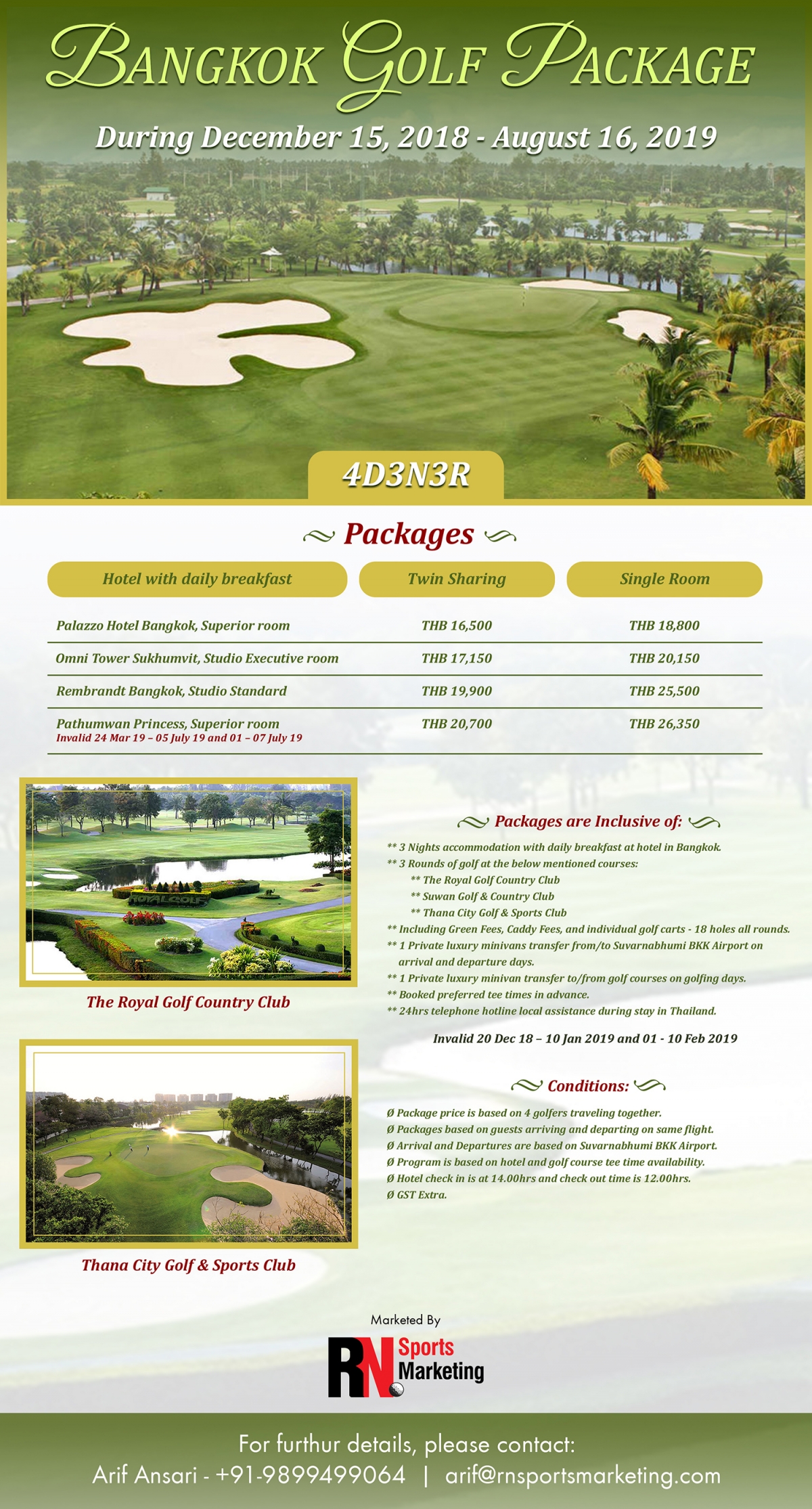 Bangkok Golf Package - RN Sports Marketing
